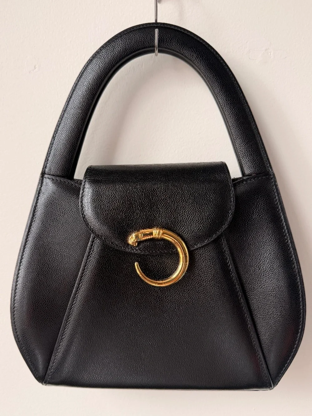 Vintage CARTIER Panthere Black Caviar Top Handle — 1995 - Picture 3 of 15